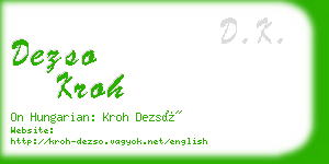 dezso kroh business card